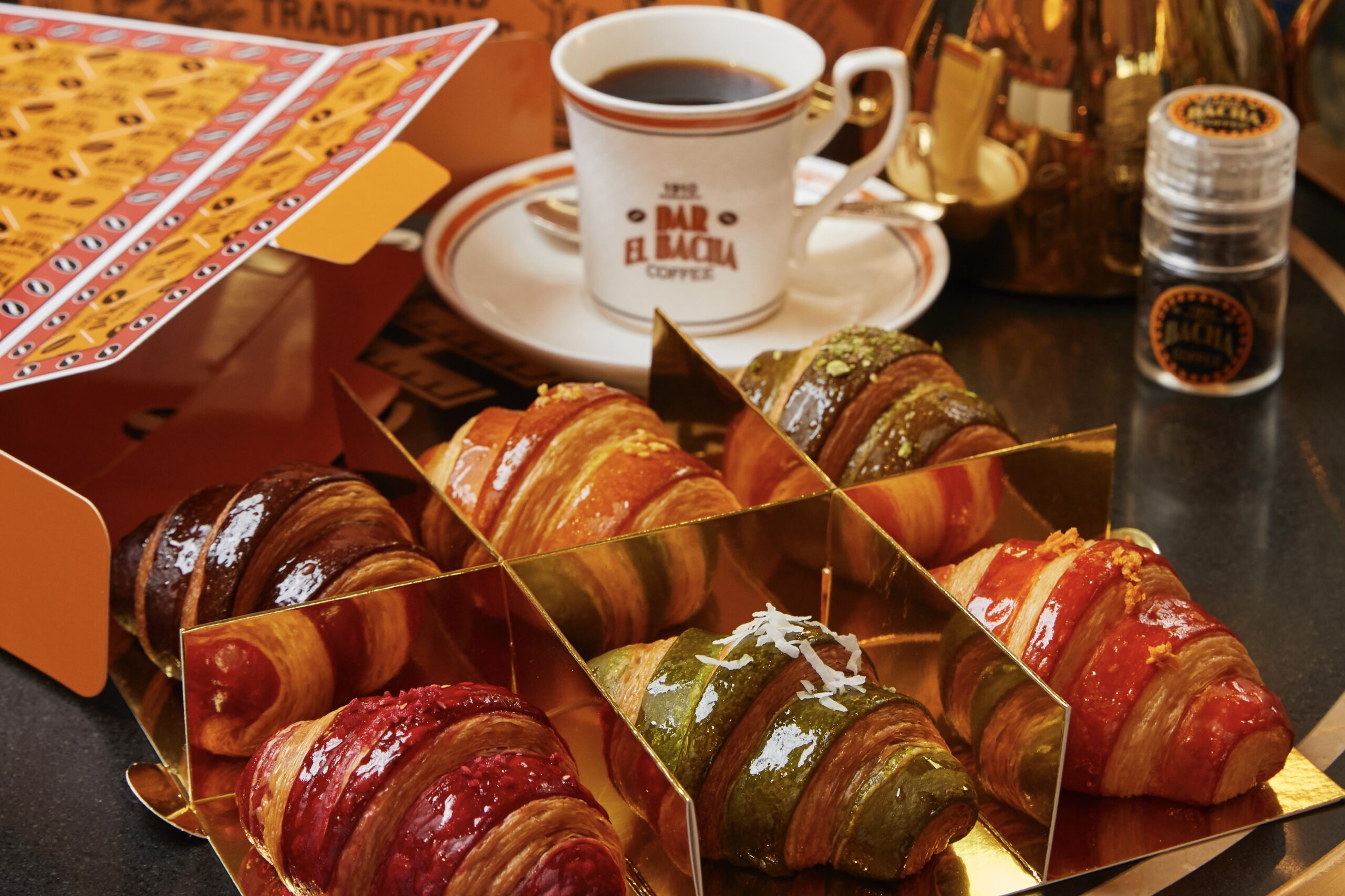 The croissants and coffee sold at Bacha Coffee.