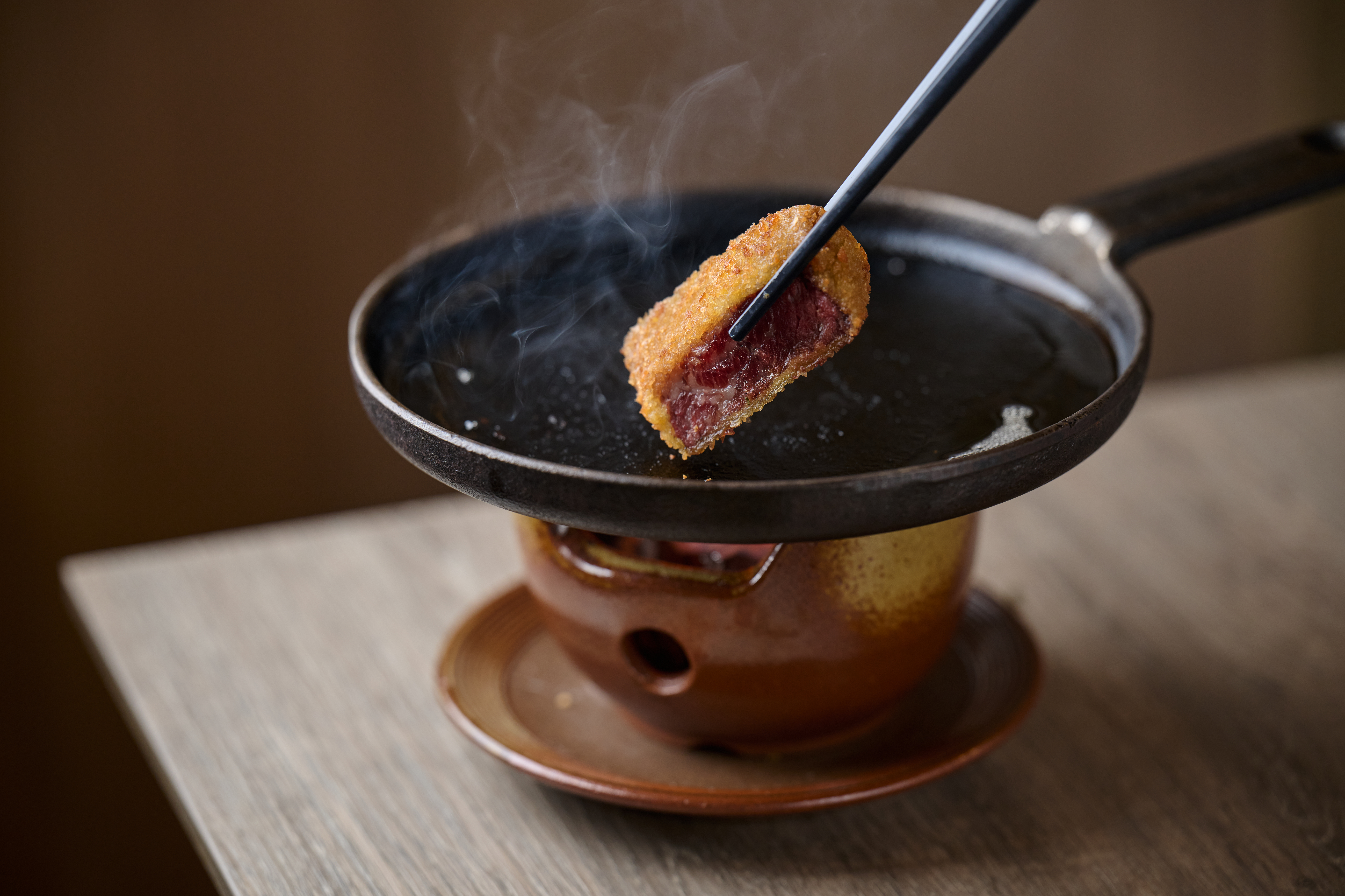 The deep-fried steak at Kyoto Katsygyu