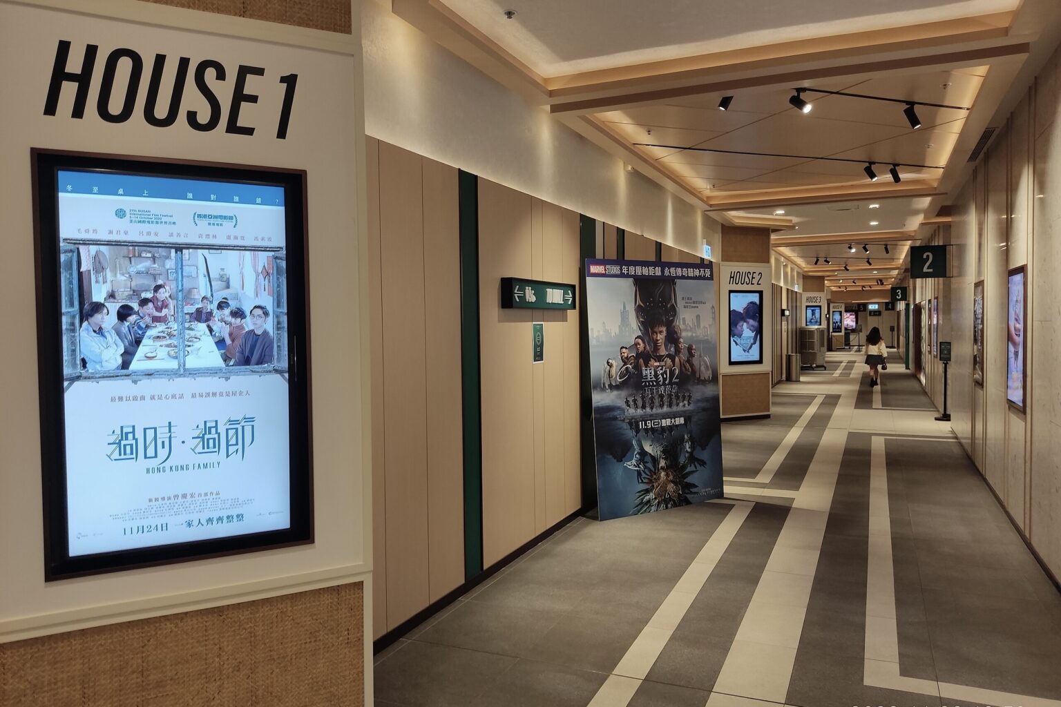 a corridor in a cinema in hong kong