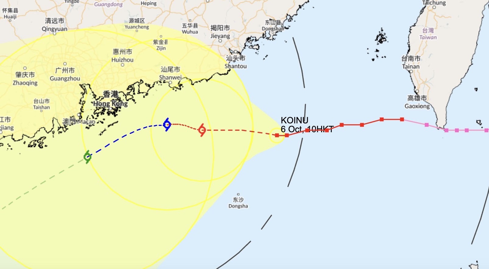 current track of typhoon koinu