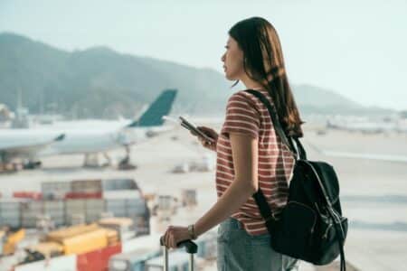 passenger at hong kong international airport