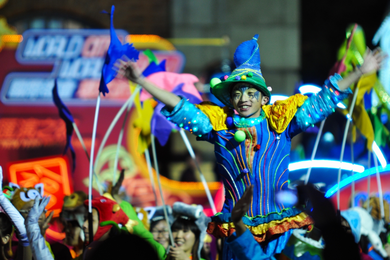 street performers international chinese night parade and float display hong kong