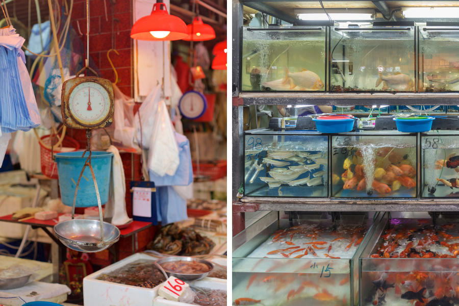 seafood stall at Ngau Chi Wan Market