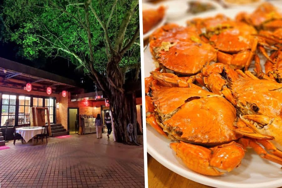 the garden and steamed crab dish at sea king garden restaurant in lei yue mun