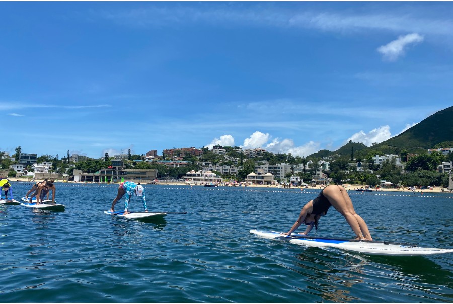 first-ever SUP YOGA class at wellfest 2023 in macau