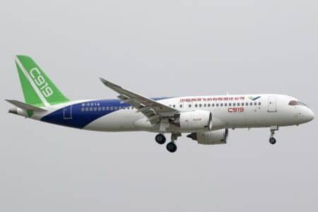 c919 first flight outside mainland china in hong kong