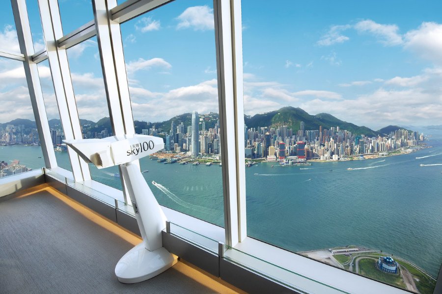sky100 observation deck west kowloon hong kong tourist attractions