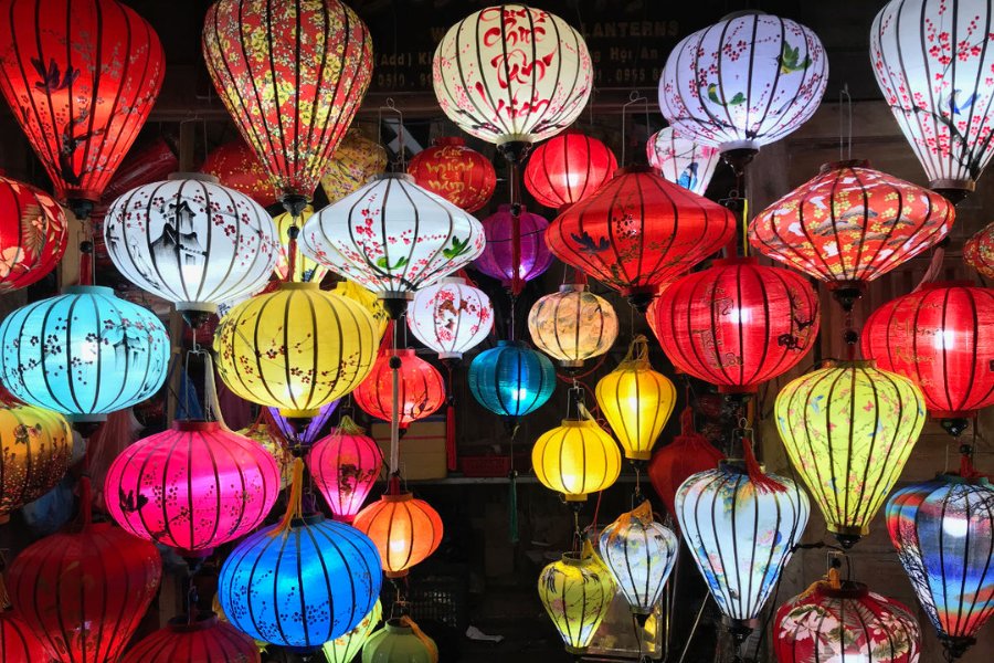 colourful lanterns lunar new year lantern festival