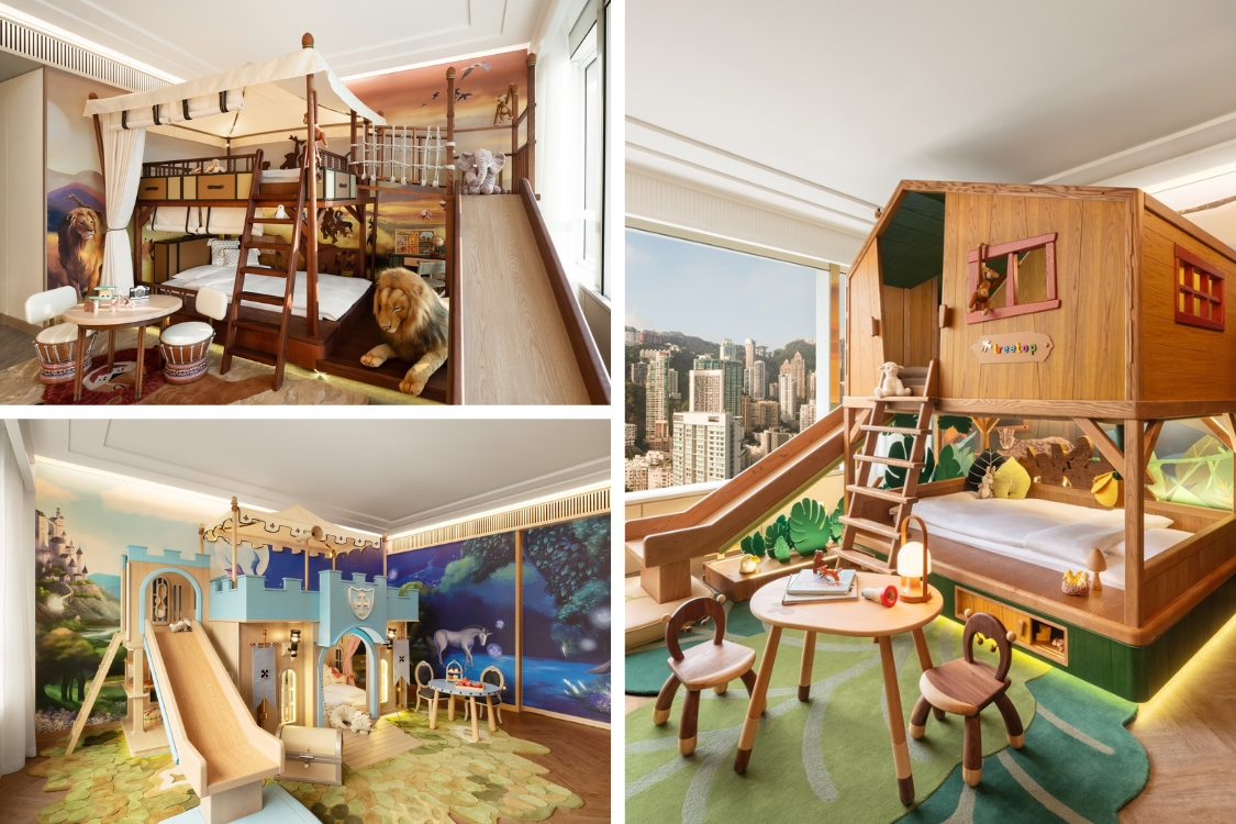 island shangri-la themed family rooms with safari adventure, treetop hideout and enchanted castle themes
