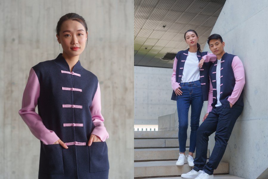 color-block knit Tang jackets qipology chinese new year clothings