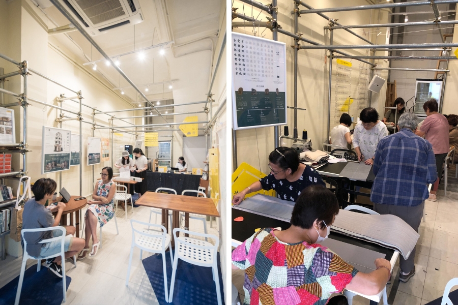 meeting space and sewing club at sheung wan community space