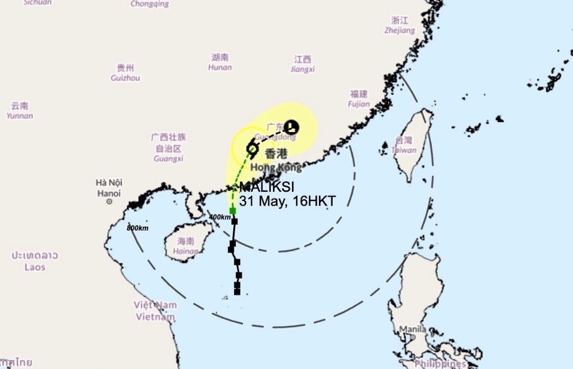 tropical storm maliksi hong kong may 31