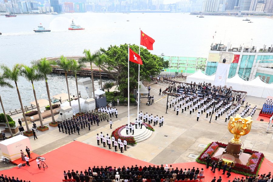 Flag Raising ceremony Wan Chai HKSAR establishment day 2024