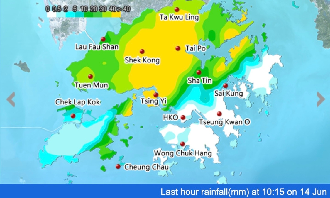 rainfall in hong kong on june 14 2024
