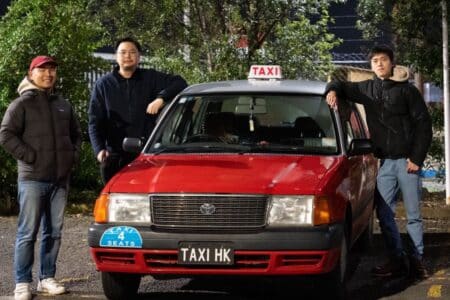 Hong Kong Trio Recreate City’s Famous Red Taxi in New Zealand hong kong trio recreate red taxi in new zealand
