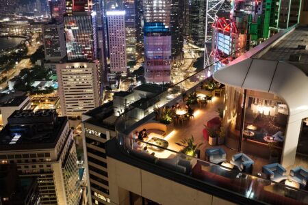 17 Best Rooftop Bars And Restaurants You Must Try This Year In Hong Kong cardinal point rooftop bar at night