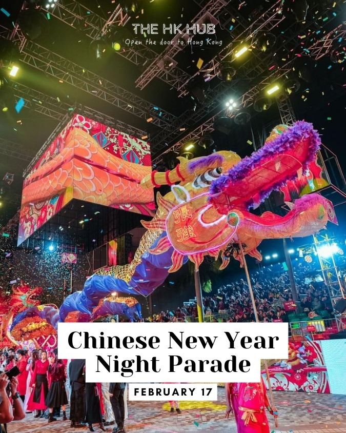 Chinese New Year Night Parade in tsim sha tsui
