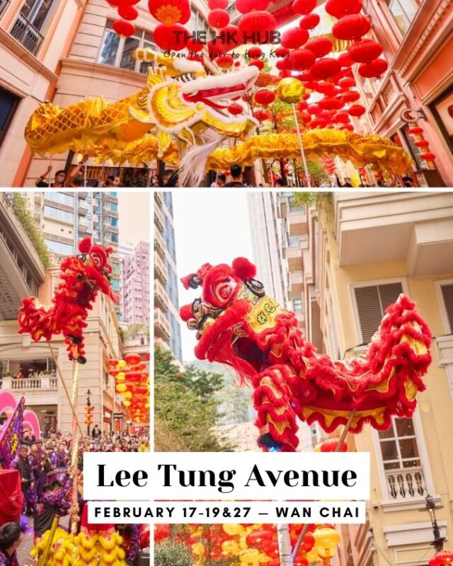 lee tung avenue cny lion dance in wan chai