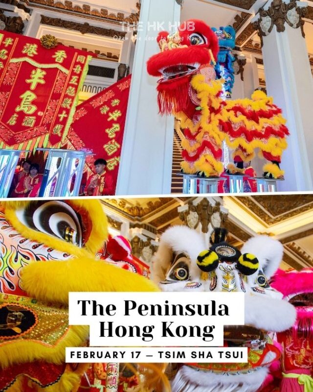 the peninsula cny lion dance in tsim sha tsui