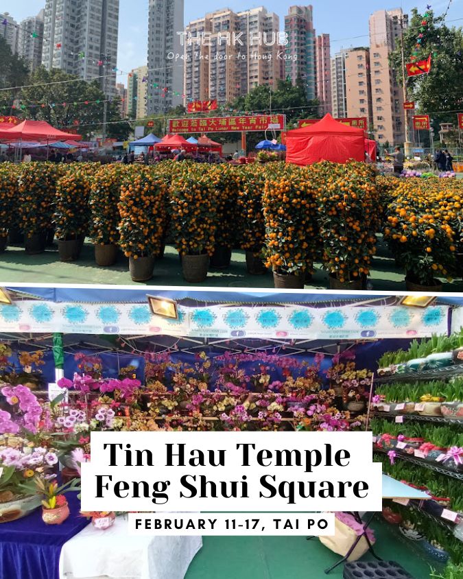 chinese new year market at Tin Hau Temple Feng Shui Square in Tai Po