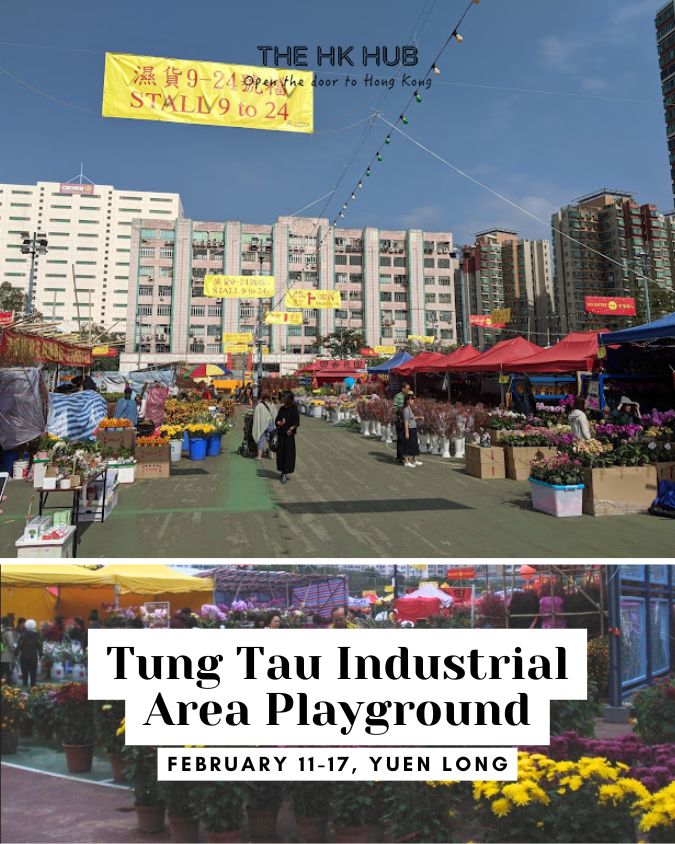 chinese new year market at Tung Tau Industrial Area Playground in Yuen Long