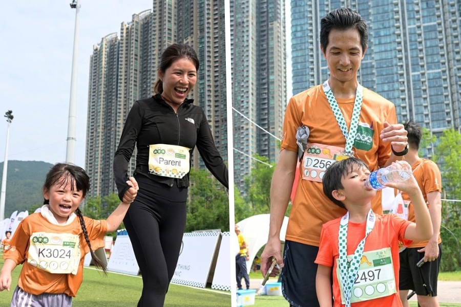 family runners at hunger run