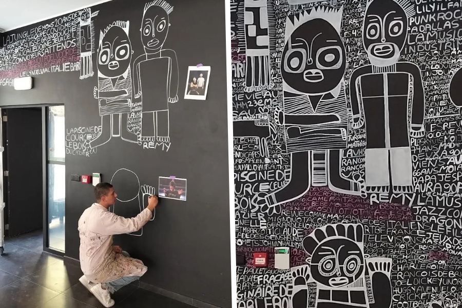 Belgian artist Nour Ben Slimane's mural