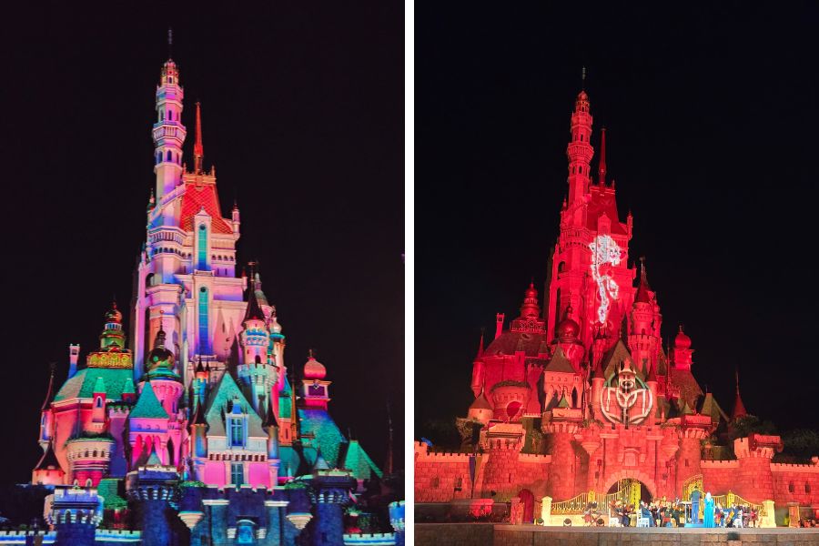 Castle of Magical Dreams lit with multicolour projections during Disney Live in Concert at Hong Kong Disneyland (The HK HUB)