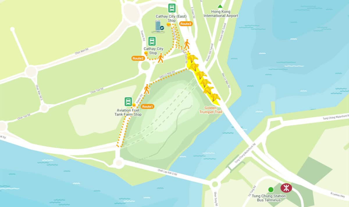 Golden Trumpet Trail location, near Hong Kong International Airport (HKIA)