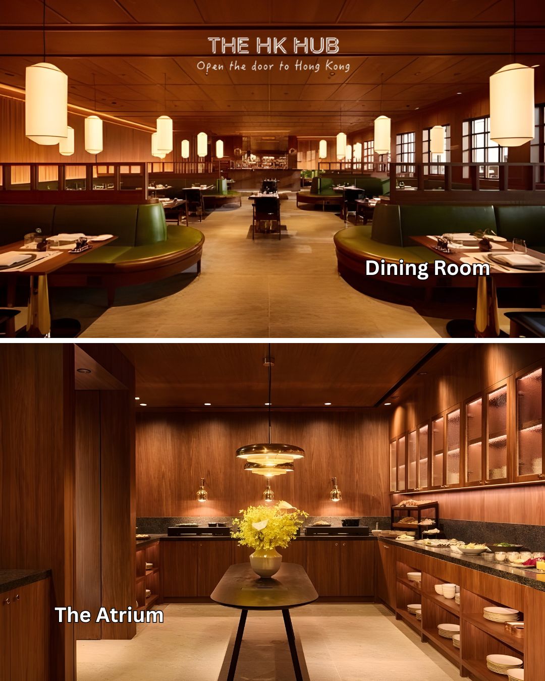 Dining room beside the atrium bar for relaxed, refined meals (Cathay Pacific)