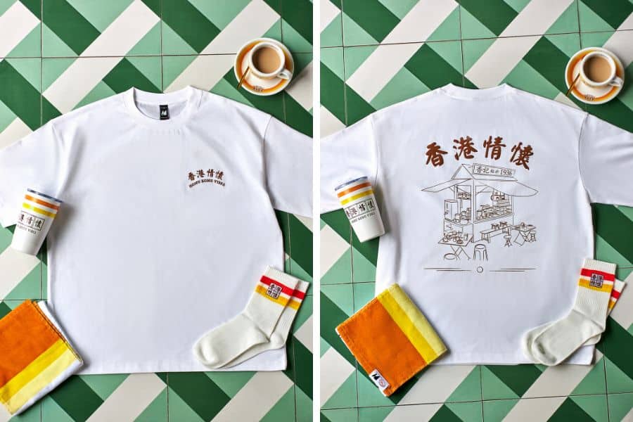 Cafe-inspired graphic T-shirts with striped socks, towel and takeaway-cup tumblers (Marathon Sports | Hiang Kie)