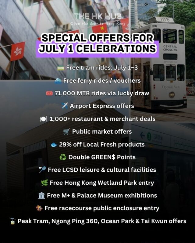 special offers for hksar july 1 celebrations