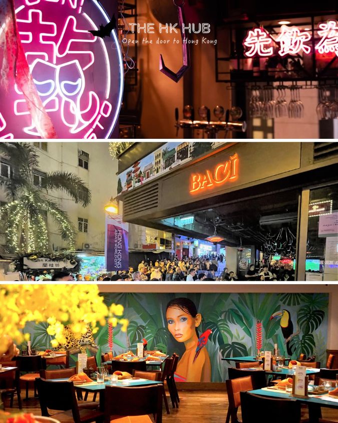 gon bar, baci steakhouse and braza restaurant in lan kwai fong
