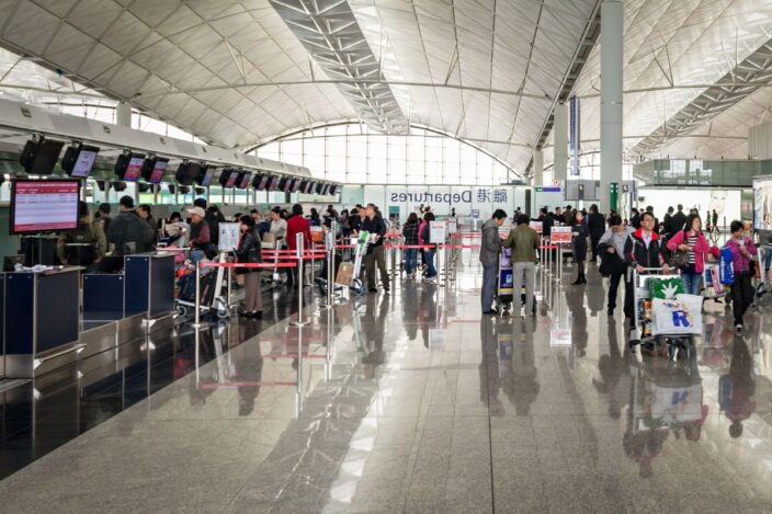 Hong Kong Tourism Arrivals Climb As 26.7 Million Visitors Come In H1 of 2026 hong kong international airport check-in counters