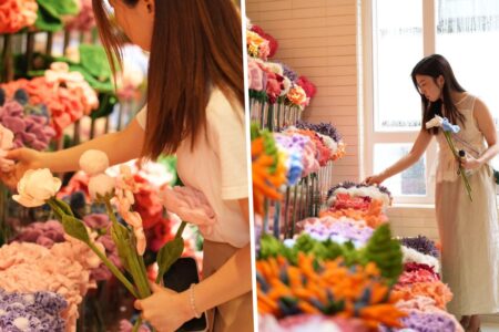 CJ Hendry Opens 2-Storey Plush Flower Shop In Central After Hong Kong Pop-Ups flower shop by cj hendry