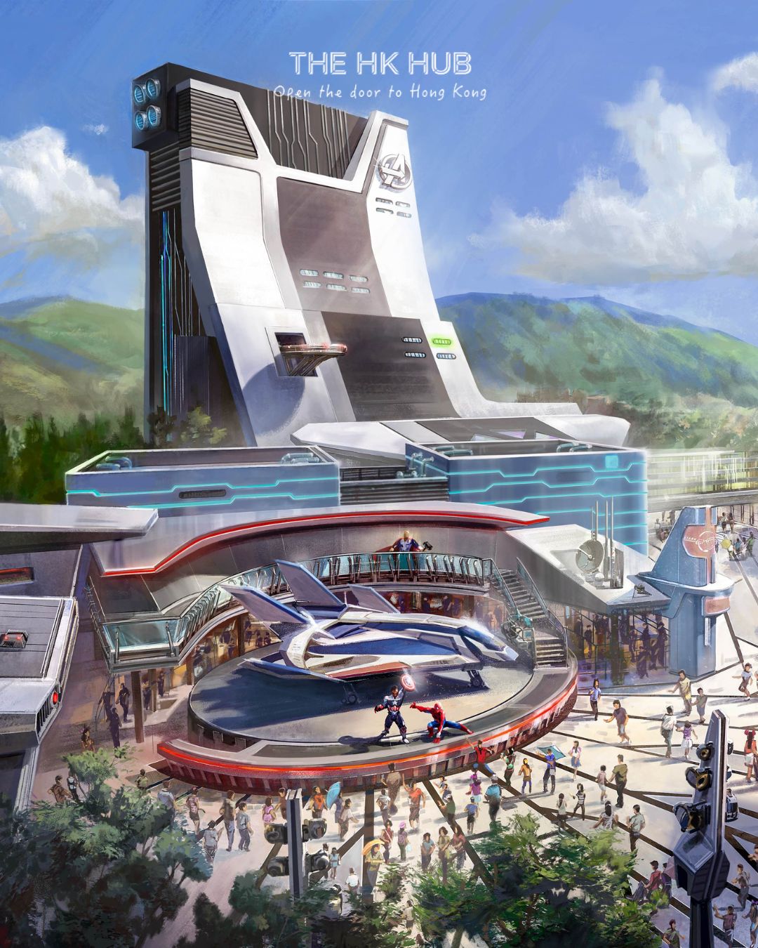 Concept art of Hong Kong Disneyland’s upcoming Marvel-themed expansion (Hong Kong Disneyland)