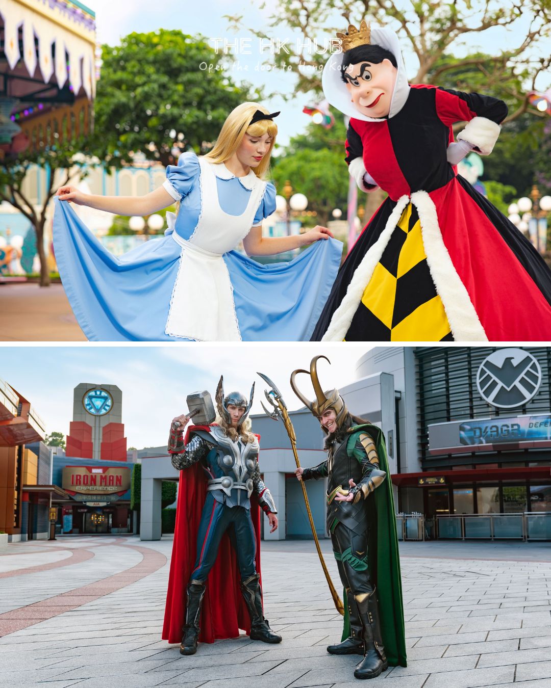 Alice, the Queen of Hearts, Thor and Loki (Hong Kong Disneyland)