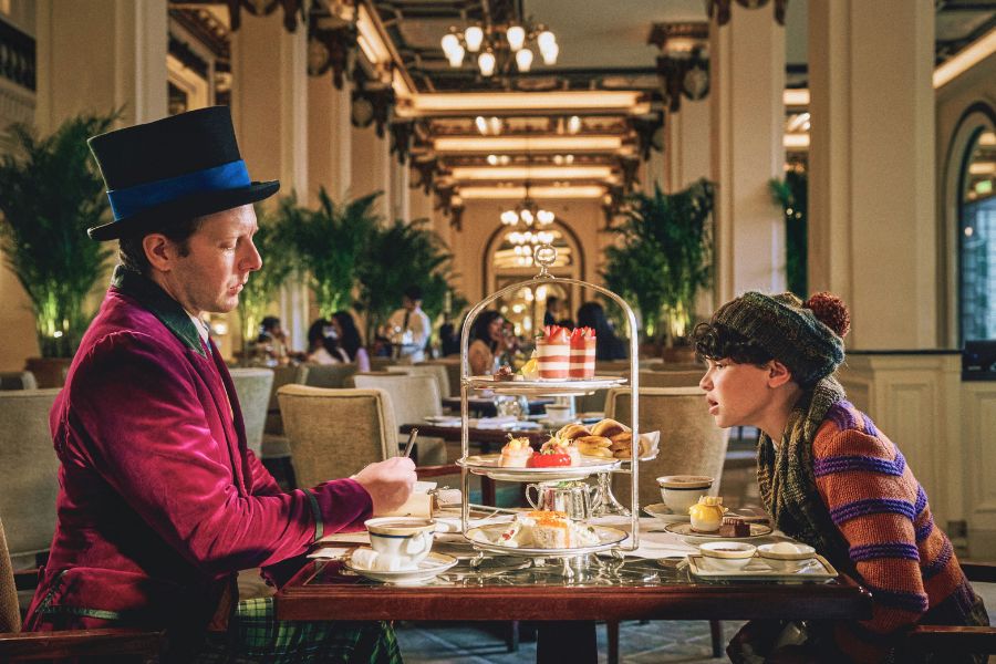 willy wonka and charlie bucket having afternoon tea at the peninsula hotel hong kong