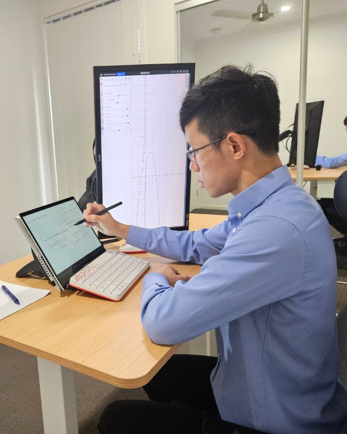 math tutor vic li during tutoring lesson